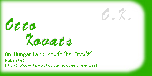 otto kovats business card